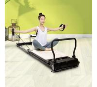 DJXIK Pilates Equipment Core Bed Foldable Home Sliding Postpartum Recovery Training Bed Yoga Private Teaching, Carbon Steel Aerobic Shaping Fitness Equipment, Yoga Gym Training Bed,A