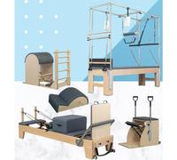 DJXIK Solid Wood Pilates Core Bed Yoga Gym Private Teaching Fitness Equipment Cadillac Five Piece Set