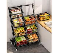 DJXLMN 4-Layer Grocery Shelf Rack for Efficient Storage in Farmers Markets, Retail Stores, and Pantries