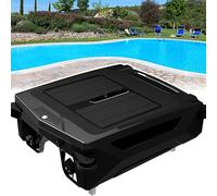 DJXLMN Solar Powered Robotic Pool Skimmer with Dual Charging, 5-Hour Battery, Shallow Water Safeguard for Automatic 100㎡ Pool Cleaning