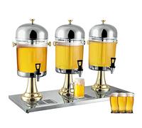 DJXLMN Stainless Steel Beverage Dispenser with Ice Container, Ideal for Parties, Breakfast Buffet, Hotels