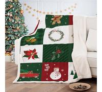 DJY Christmas Throw Blanket Christmas Tree Snowman Santa Claus Printed Fleece Blanket Soft Warm Microfiber Solid Blanket for Bed, Couch and Travel 150x200