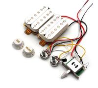 DJYUIOT Guitar Humbucker Pickups Black Electric Guitar Parts Pickup(White)
