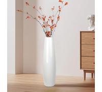 DJYY White Tall Floor Vase, 24"Ceramic Standing Flower Vase， Living Room, Office, Bedroom, Decorative Flower for Wedding Centerpiece，Modern Home Decor