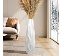 DJYY White Tall Floor Vase, 28" Ceramic Large Vase for,Glossy Glaze，Large Decorative for Living Room, Dining， Office，Modern Home Decor