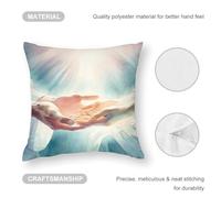 DJZZLLH Jesus Christ Healing Hands Watercolor Print, Jesus Holding Hand Grief Illness Hope Faith PaintingPolyester Pillow Case, Home Textiles Style 16x16in(40x40cm)