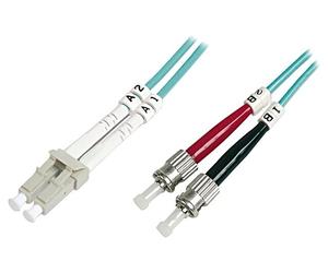 DK-2531-01/3 Fibre Optic Patch Cable OM3 ST/UPC,LC/UPC 1m LSZH Turquoise DIGITUS