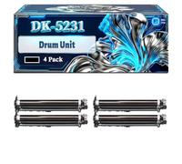 DK-5231 Drum Unit Compatible for Kyocera ECOSYS M5521cdn P5021cdw M5521cdw P5021cdn Printers, With Chip Large Capacity 80000 Pages (4 Pack Black)