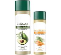 DK Bio Carrot Seed Anti-Aging After Bath Body Oil 120ml & Bio Cado Avocado Stress Relief Body Massage Oil 200ml | Deep Nourishment & Hydration |