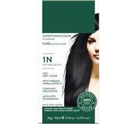 DK Conditioning Hair Colour | Ammonia-Free Hair Color with 9 Organic Herbal Extracts | Natural Black 1N | Provides Healthy Shine & Full Gray Coverage | 50g + 110ml (Pack of 1)