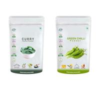 DK Curry Leaf Powder + Green Chilli Powder (Hari Mirchi Powder) - 200 GM Each (Super Saver Combo Pack)