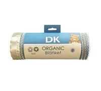 DK Glovesheets 100% Organic Cotton Cellular Blanket. 75x100cm. Limited Editions. (Light Blue and Natural Stripes)
