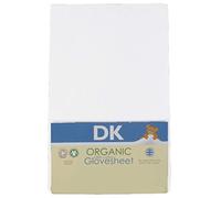 DK Glovesheets Organic Cotton Fitted Cot Sheet, White, 83cm x 50cm