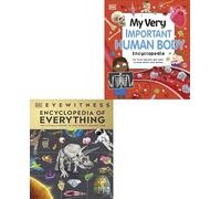 DK Human Body Encyclopedia, Eyewitness Encyclopedia of Everything 2 Collection Books Set