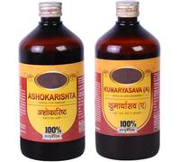 DK Kumaryasava & Ashokarishta Syrup Combo Pack of 2 | Useful in Liver & Feminine Disorders - (450 ml Each)