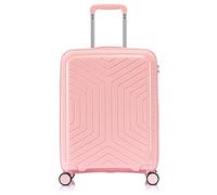 DK Luggage 20” Cabin Ryanair, EasyJet, BA, Jet 2 Hard Shell Approved Hand Luggage Polypropylene Suitcase 4 Wheel Spinner Luggage PP20 Light Pink