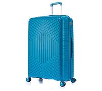 DK Luggage 24" Medium Hard Shell Polypropylene PP Suitcase 4 Wheel Spinner Luggage PP20 Blue