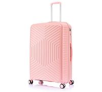 DK Luggage 24" Medium Hard Shell Polypropylene PP Suitcase 4 Wheel Spinner Luggage PP20 Light Pink