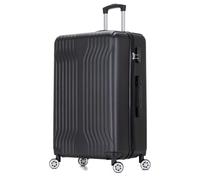 DK Luggage 24" Medium Hard Shell Suitcase 4 Wheel Spinner ABS25 (Black, 24" Medium)