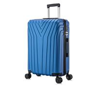 DK Luggage 24" Medium Hard Shell Suitcase Luggage 4 Wheel Spinner ABS101 (Blue ABS-101, 24" Medium)