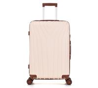 DK Luggage 24" Medium Hard Shell Suitcase Luggage 4 Wheel Spinner ABS101 (Off-White, 24" Medium)
