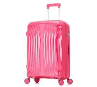 DK Luggage 24” Medium Suitcase Hard Shell Polypropylene PP Luggage with 4 Spinner Wheels, Lightweight Travel Suitcase Trolley (Pink ST81, Medium)