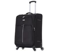 DK Luggage 26" Medium Lightweight Suitcase Expandable Soft Shell 4 Wheel Spinner Check in Luggage for 15kg - 20kg (DK108 Black, 26" Medium)