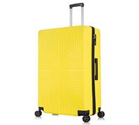 DK Luggage 28" Large Lightweight Hard Shell Suitcase 4 Wheel Spinner Luggage ABS-30 Yellow