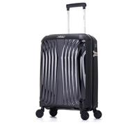 DK Luggage Carry-on 20” Cabin EasyJet, BA, Jet 2 Hard Shell Approved Hand Luggage Polypropylene Suitcase 4 Wheel Spinner Luggage (Black ST81, Cabin)