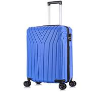 DK Luggage Carry-on 20” Cabin EasyJet, BA, Jet 2 Hard Shell Hand Luggage Approved Suitcase 4 Wheel Spinner Luggage ABS101 (Blue, 20" Cabin)