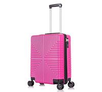 DK Luggage Carry-on 20” Cabin EasyJet, BA, Jet 2 Hard Shell Large Cabin Hand Luggage Approved Suitcase 4 Wheel Spinner ABS30 Pink