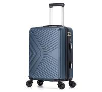 DK Luggage Carry-on 20” Cabin H55 x W40 x D21cm EasyJet, British Airways, Jet 2, Norwegian, Wizz Air Priority Hard Shell Hand Luggage Approved Suitcase 4 Wheel Spinner 20-Inch ABS147 Navy