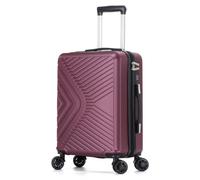 DK Luggage Carry-on 20” Cabin H55 x W40 x D21cm EasyJet, British Airways, Jet 2, Norwegian, Wizz Air Priority Hard Shell Hand Luggage Approved Suitcase 4 Wheel Spinner 20-Inch ABS147 Red
