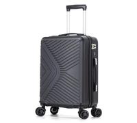 DK Luggage Carry-on 20” Cabin H55 x W40 x D21cm EasyJet, British Airways, Jet 2, Norwegian, Wizz Air Priority Hard Shell Hand Luggage Approved Suitcase 4 Wheel Spinner 20-Inch ABS147 Black