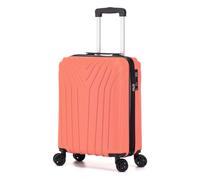 DK Luggage Carry-on 20” Cabin Ryan Air, EasyJet, BA, Jet 2 Hard Shell Hand Luggage Approved Suitcase 4 Wheel Spinner Luggage ABS101 (Peach, 20" Cabin)