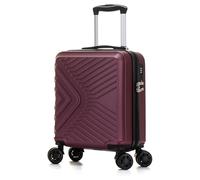 DK Luggage EasyJet 45x36x20 Cabin Bag Carry On Hand Luggage Suitcase ABS147 with 4 Wheels 18 Inch (Red, Underseat)