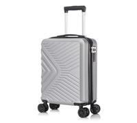 DK Luggage EasyJet 45x36x20 Underseat Cabin Bag Carry On Hand Luggage Suitcase ABS147 with 4 Wheels 18 Inch (Silver, Underseat)