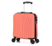 DK Luggage EasyJet Underseat 4 Wheel Cabin Hardshell Hand Luggage Carry on 18” (Peach, Under Seat)