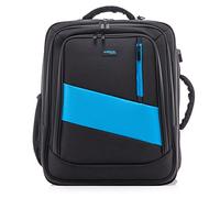 DK Luggage EasyJet Underseat 45 x 36 x 20 cm Cabin Bag Hand Luggage Shoulder Bag Carry on Travel Backpack with USB Port 32L Water Resistant Laptop Backpacks Black with Blue trimming
