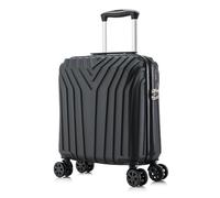 DK Luggage EasyJet Underseat 45 x 36 x 20 cm Hardshell 4 Wheel Cabin Hand Luggage ABS-101 Carry on 18” (Black, Under Seat)