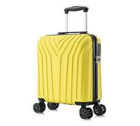 DK Luggage EasyJet Underseat 45 x 36 x 20 cm Hardshell 4 Wheel Cabin Hand Luggage ABS-101 Carry on 18” (Yellow, Under Seat)