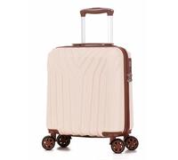 DK Luggage EasyJet Underseat 45 x 36 x 20 cm Hardshell 4 Wheel Cabin Hand Luggage Carry on 18” (Off-White, Under Seat)