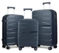 DK Luggage Lightweight Hardshell PP Luggage with 4 Wheels Suitcase N52 (Dark Grey, Set of 3 (L + M + S))
