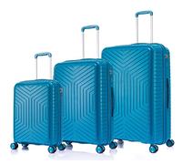 DK Luggage Set of 3 (L+M+C) Hard Shell PP Suitcase 4 Wheel Spinner Luggage PP20 Blue