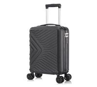 DK Luggage Small Cabin 4 Wheels Carry On Hand Luggage Suitcase Converts to Under Seat with Removable Wheels ABS147 Black 18 Inch Cabin