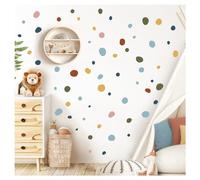 DK1015 Decorative Children's Room Wall Stickers Polka Dots Blue Yellow Red Wall Sticker Adhesive Dots Baby Room Circles Self-Adhesive Pack of 92