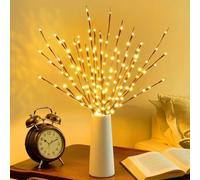 DK177 6 Pack Led Branch Light Battery Operated Lighted Branch Vase Filler Willow Tree Artificial Little Twig Power Brown 30 Inch 20 LED for Home Romantic Decoration, Warm White