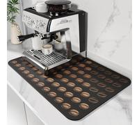 DK177 Coffee Mat Bar Mat Hide Stain Absorbent Drying Mat with Waterproof Rubber Backing Fit Under Coffee Maker, Machine, Pot, Espresso Accessories - 31.5"x17"