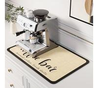 DK177 Coffee Mat, Coffee Machine Mat,Rubber Coffee Bar Mat,Hide Stain Quick-Drying,Waterproof Rubber Backing Fit Under Espresso Machine,Coffee Machine Mat Counter Protector (24''X16'')