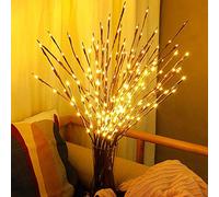 DK177 Led Branch Light Battery Operated Lighted Branch Vase Filler Willow Tree Artificial Little Twig Power Brown 30 Inch 20 LED for Home Romantic Decoration, Pack of 2, Warm White